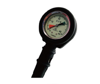 Mechanical pressure gauge and alarm whistle